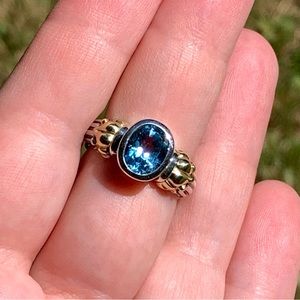 Lagos Caviar Arcadian Blue Topaz Ring